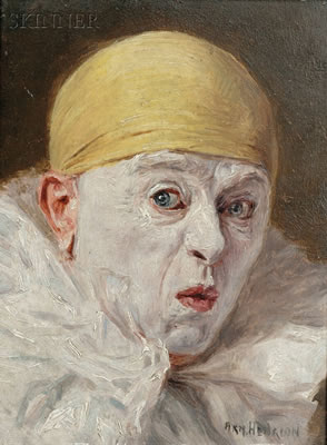 Three Clown Portraits: Smiling, Surprised, and Smoking