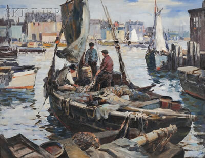 The Day's Catch by Vladimir Pavlosky - Auction record, sale price, and art valuation. Compare with similar artists and explore comparable artworks.