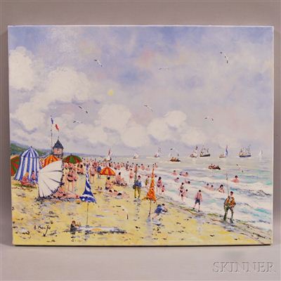 Scènes de plage, sur la côte Normande.