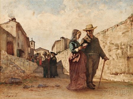 Two Village Scenes: The Shepherd's Daughters, 1869; and The Merchant's Daughter, 1868