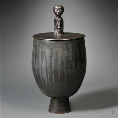 Covered Vessel by Edwin & Mary Scheier - Auction record, sale price, and art valuation. Compare with similar artists and explore comparable artworks.