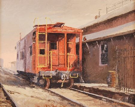 Depot/Pittsford, N.Y. by Ward Palmer Mann - Auction record, sale price, and art valuation. Compare with similar artists and explore comparable artworks.