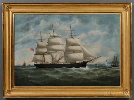 Portrait of the American Ship WESTON MERRITT Off Liverpool