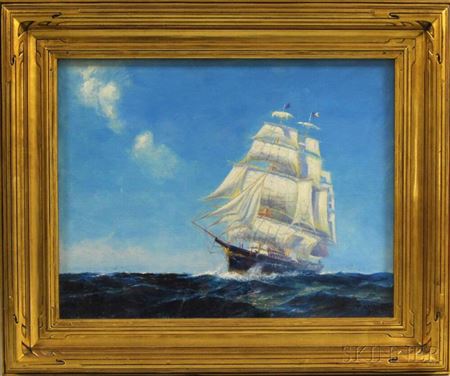 Square-rigged Ship under Sail.