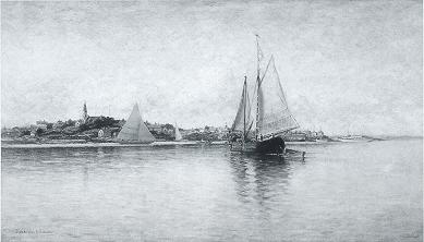 Schooners and Sailing Vessels along an A by Hendricks Hallett - Auction record, sale price, and art valuation. Compare with similar artists and explore comparable artworks.