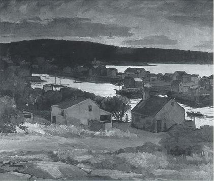 Sample artwork by Donald Blagge Barton (1903 - 1990), known for marine, harbor views and landscape painting - View similar artists and auction records