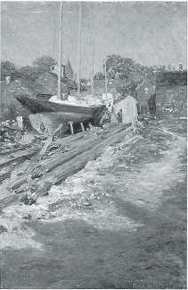 Schooner in Dry Dock