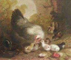 Feeding Her Chicks by Mary Russell Smith - Auction record, sale price, and art valuation. Compare with similar artists and explore comparable artworks.