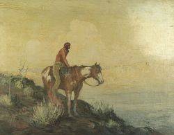 Native American Boy on horseback