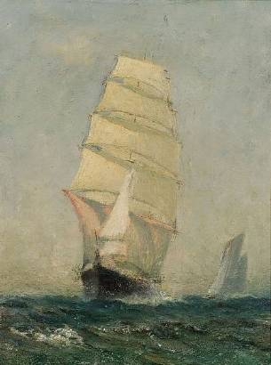 In Full Sail off the Coast of Maine