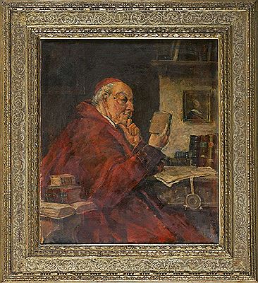Kardinal bei der Lektüre by Hans Kratzer - Auction record, sale price, and art valuation. Compare with similar artists and explore comparable artworks.