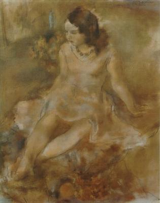 Femme en Robe Rose