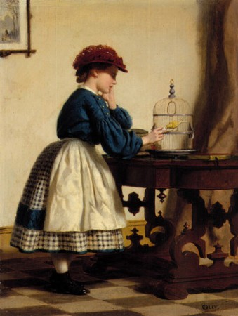 Girl with Canary (The New Arrival)