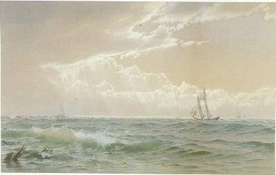 Coastal Scene with Sailboats