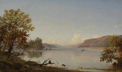 Artist Sketching on Greenwood Lake