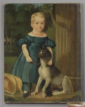 Portrait of a Young Girl with Dog