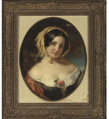 PORTRAIT OF A YOUNG WOMAN WEARING A YELLOW SCARF