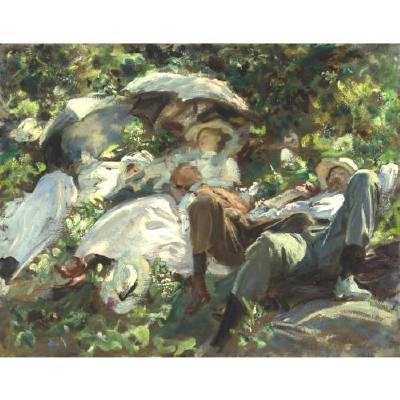 Group with Parasols (A Siesta)