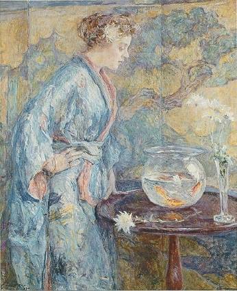 The Blue Kimono by Robert Lewis Reid - Auction record, sale price, and art valuation. Compare with similar artists and explore comparable artworks.