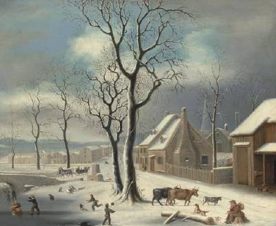 Village in Winter by Robert Street - Auction record, sale price, and art valuation. Compare with similar artists and explore comparable artworks.