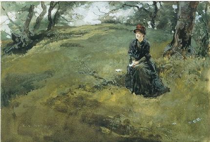 Young Woman in the Woods by Edwin Austin Abbey - Auction record, sale price, and art valuation. Compare with similar artists and explore comparable artworks.