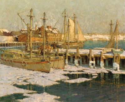 Gloucester Harbor by Frederick Mulhaupt - Auction record, sale price, and art valuation. Compare with similar artists and explore comparable artworks.