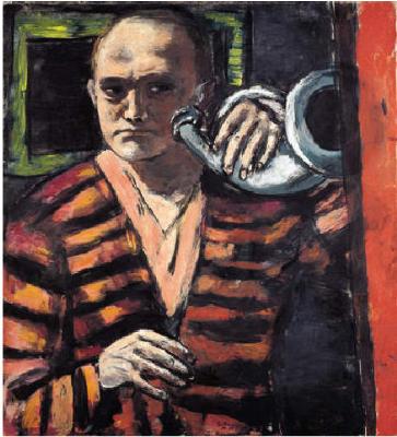 Selbstbildnis mit Horn (Self-Portrait with Horn) by Max Beckmann - Auction record, sale price, and art valuation. Compare with similar artists and explore comparable artworks.