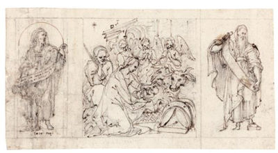 THE NATIVITY, FLANKED BY TWO PROPHETS (3)