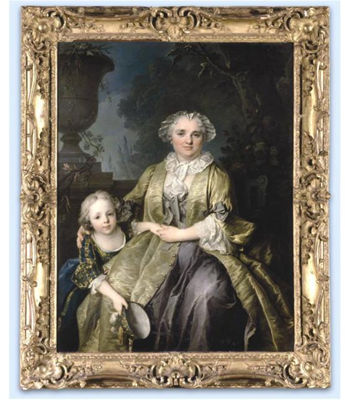PORTRAIT OF A LADY, SAID TO BE MADAME MIREY AND HER DAUGHTER