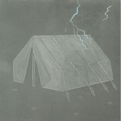TENT AND LIGHTNING