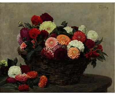 PANIER DE DAHLIAS