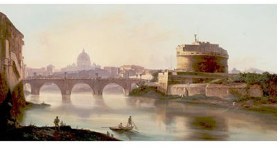 VIEW OF THE TIBER WITH THE CASTEL SANT ANGELO