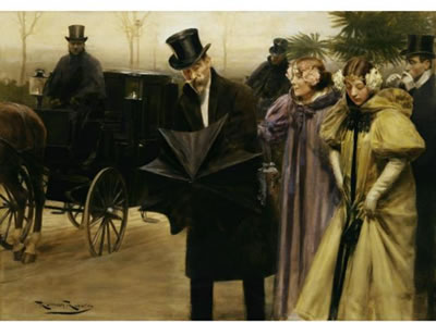 ARRIVING AT THE PRÉ CATELAN BALL, PARIS by Roman Ribera Cirera - Auction record, sale price, and art valuation. Compare with similar artists and explore comparable artworks.