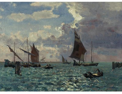 BOATS IN THE WIND OF A VENETIAN LAGOON