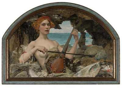Sample artwork by Edgar Maxence (1871 - 1954), known for symbolist portrait and figure oil and pastel painting - View similar artists and auction records