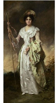 SHEPHERDESS WITH HER CROOK by Thomas Benjamin Kennington - Auction record, sale price, and art valuation. Compare with similar artists and explore comparable artworks.