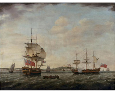 BRITISH 6TH RATE MAN OF WAR OFF DOVER