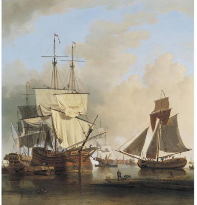 SHIPPING ON THE THAMES OFF ROTHERHITHE