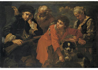 RETURN FROM THE HUNT by Bernardo (Monsu Bernardo) Keilhau - Auction record, sale price, and art valuation. Compare with similar artists and explore comparable artworks.