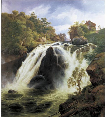 VIEW OF THE WATERFALL AT STORA MOLLAN, SWEDEN