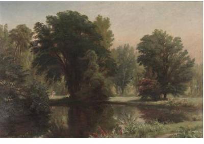 Landscape With Lovers By A Pond by Johannes Adam Simon Oertel - Auction record, sale price, and art valuation. Compare with similar artists and explore comparable artworks.