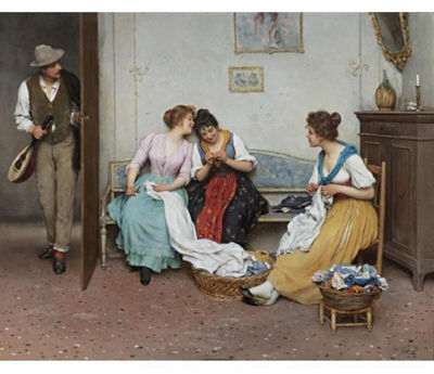 The Friendly Gossips by Eugene von Blaas - Auction record, sale price, and art valuation. Compare with similar artists and explore comparable artworks.