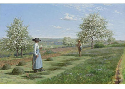 Sample artwork by Jean Ferdinand Monchablon (1855 - 1904), known for regional landscape painting - View similar artists and auction records