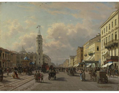 Sample artwork by Petr Petrovich Vereschagin (1836 - 1886), known for serene landscape and waterscape painting, figures - View similar artists and auction records