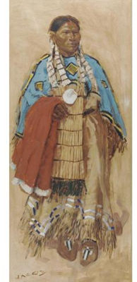 Standing Indian Woman by Ned Jacob - Auction record, sale price, and art valuation. Compare with similar artists and explore comparable artworks.