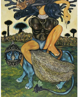Sample artwork by Viraj Naik (Born 1975), known for watercolors, acrylics, enchanting figures, greek mythology, goan influence - View similar artists and auction records