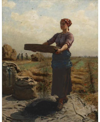 PEASANT WOMAN SIFTING RAPESEED (CRIBLEUSE DE COLZA)