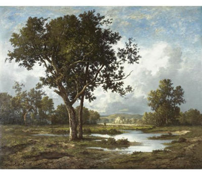 Sample artwork by Leon Richet (1847 - 1907), known for landscape, still-life and genre painting - View similar artists and auction records