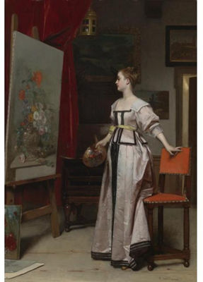THE YOUNG ARTIST IN HER STUDIO