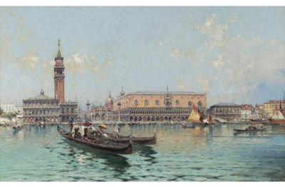 Sample artwork by Franz Richard Unterberger (1838 - 1902), known for italian landscape painting - View similar artists and auction records